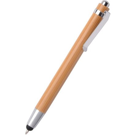 Ручка шариковая автоматическая "Touch Bamboo" коричневый/серебристый