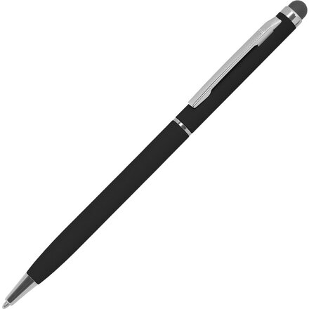 Ручка шариковая автоматическая "TW Soft" черный/серебристый