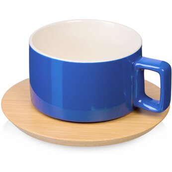 Чашка с блюдцем "Sheffield" синий/коричневый