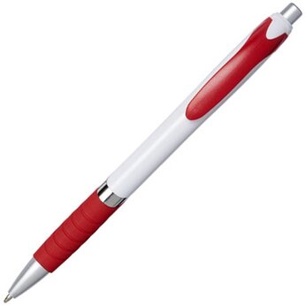 Шариковая ручка с резиновой накладкой Turbo, белый/красный, черные чернила, размер черные чернила