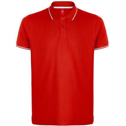 Рубашка-поло мужская "Spectrum" 195, 3XL, красный/белый