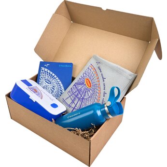 Набор подарочный "Колесо обозрения": термобутылка "Pelican", ланч-бокс "Neo", ежедневник "Megapolis Nappa Flex", cумка для покупок "Revest"