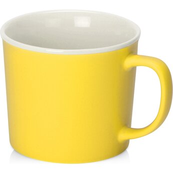 Матовая кружка Nancy 360 мл цветная снаружи, белая внутри, желтый
