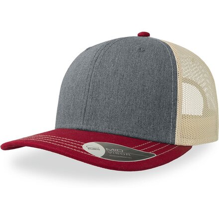 Бейсболка "SONIC" серый/красный/бежевый