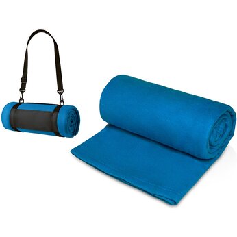 Плед «Нежность» с плечевым ремнем, синий