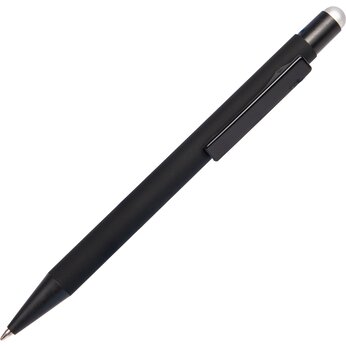 Ручка шариковая автоматическая "Factor Black", черный/серебристый