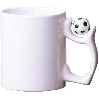 Кружка для сублимации "10147" с футбольным мячом, белый
