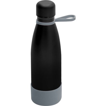 Термобутылка  "Olivia To Go" с манжетой, черный/серый