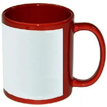 Кружка керамическая "20921" красный/белый 330 мл
