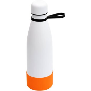 Термобутылка  "Olivia To Go" с манжетой, белый/оранжевый/черный