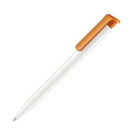 Ручка шариковая автоматическая "Super Hit Polished Basic" белый/оранжевый