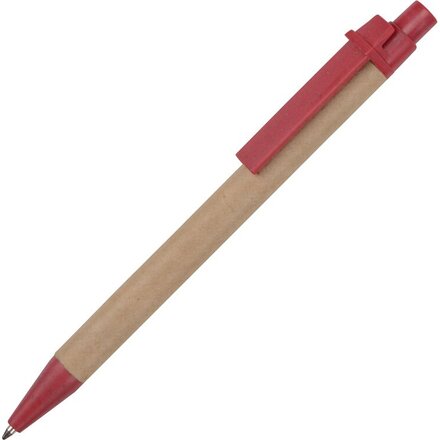 Ручка шариковая автоматическая "Эко 3.0" светло-коричневый/красный