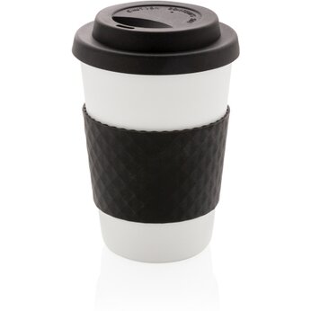 Стакан "P432.671" с крышкой, белый/черный