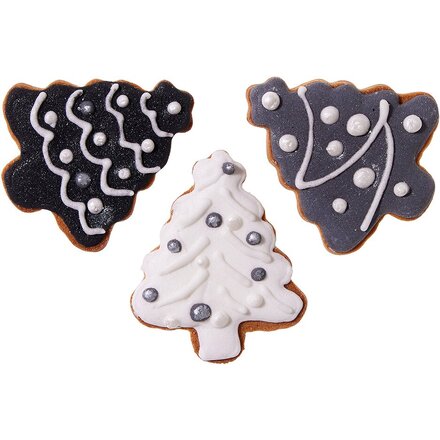 Набор новогодних имбирных печений в форме елочки