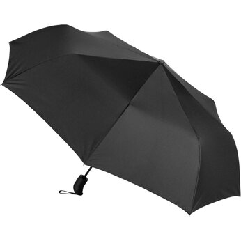 Зонт-полуавтомат Roof с куполом из переработанного пластика, черный