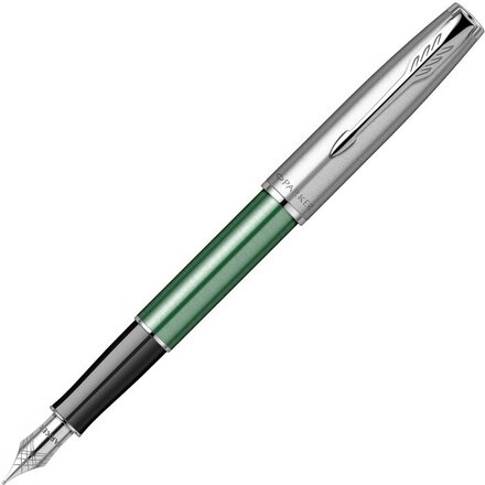 Перьевая ручка Parker Sonnet Essentials Green SB Steel CT, перо: F, цвет чернил: black, в подарочной упаковке.