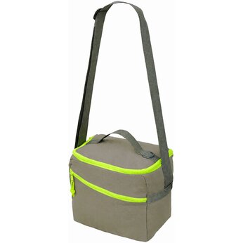 Изотермическая сумка-холодильник "Neo Classic" c контрастной молнией, серый/зеленое яблоко