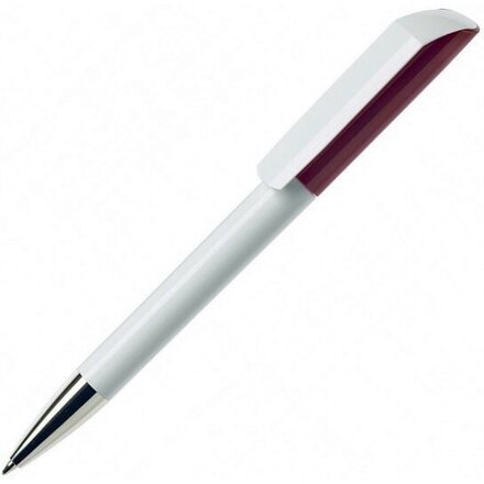 Ручка шариковая автоматическая "Flow BC CR" белый/бордовый