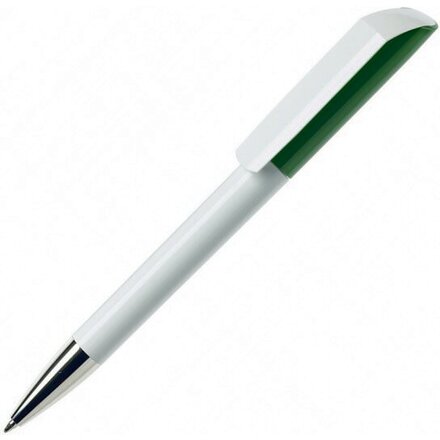 Ручка шариковая автоматическая "Flow BC CR" белый/зеленый