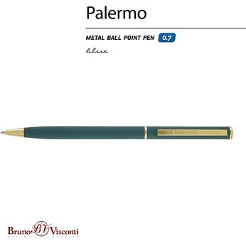 Ручка шариковая автоматическая "Palermo", зеленый/золотистый