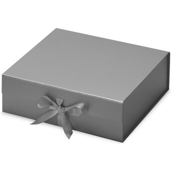 Коробка разборная на магнитах с лентами, серебристый