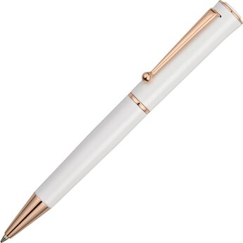 Ручка шариковая "Рона" белый/золотистый