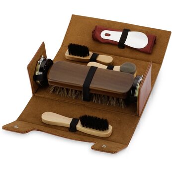 Набор для чистки обуви "Сундучок", коричневый