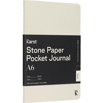 Карманная записная книжка-блокнот с мягкой обложкой Karst формата A6, листы без линования, бежевый