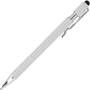 Ручка-стилус металлическая шариковая BORNEO, белый