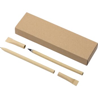 Набор из ручки и вечного карандаша из переработанной бумаги "Recycled Duo", натуральный