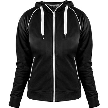 Толстовка женская "Siviglia" 320, S, с капюшоном, черный/белый