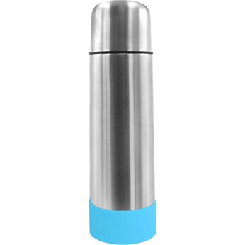 Термос "Picnic Silver To Go" с манжетой, серебристый/бирюзовый