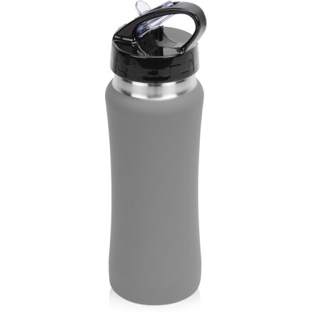 Бутылка для воды "Коста-Рика" серый/черный/серебристый