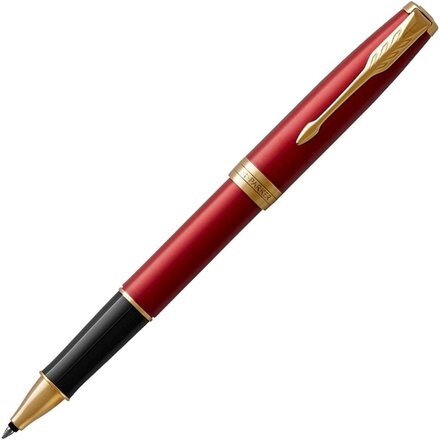 Ручка-роллер Parker Sonnet Red Intense GT, стержень: F, цвет чернил: black, в подарочной упаковке