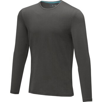 Ponoka мужская футболка из органического хлопка, длинный рукав, storm grey, размер L