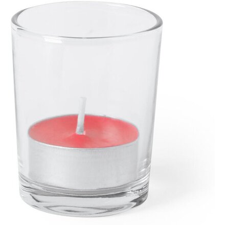 Свеча декоративная "Persy клубника" ароматизированная, прозрачный/красный