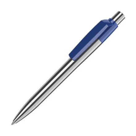 Ручка шариковая автоматическая "Mood Metal M M1" серебристый/синий