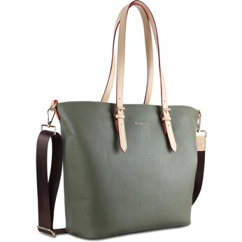 Сумка-шоппер BUGATTI Ella, оливковая, полиуретан, 47,5х12х32 см