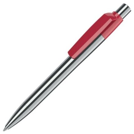 Ручка шариковая автоматическая "Mood Metal M M1" серебристый/красный