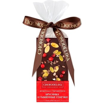 Шоколад темный "Брусника и тыквенные семечки"  50 г