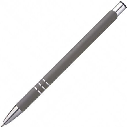 Ручка шариковая автоматическая "New Jersey" софт-тач, серый/серебристый
