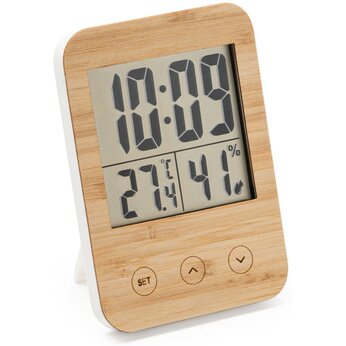 Метеостанция CELSIUS с лицевой стороной из бамбука, бежевый/белый