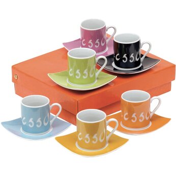 Набор посуды "La Dolce Vita" разноцветный:  6 чашек с блюдцем