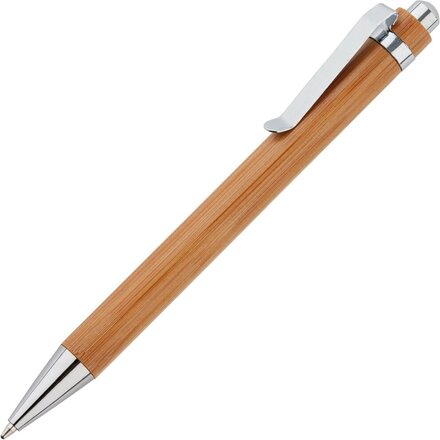 Ручка шариковая автоматическая "Bamboo" коричневый/серебристый