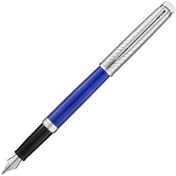 Перьевая ручка Waterman Hemisphere Deluxe, серебристый/синий/черный