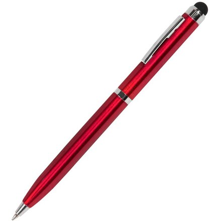 Ручка шариковая автоматическая "Clicker Touch" красный/серебристый