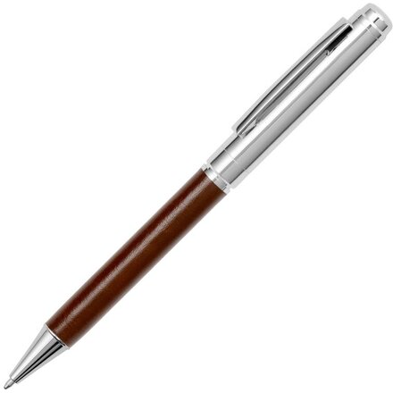 Ручка шариковая автоматическая "Fabrizio" коричневый/серебристый