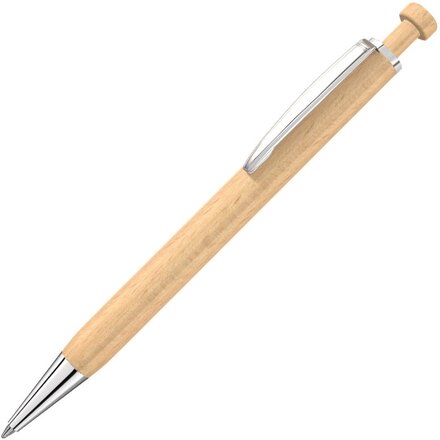 Ручка шариковая автоматическая "Leaf" светло-коричневый/серебристый