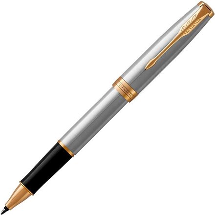Ручка-роллер Parker (Паркер) Sonnet Core Stainless Steel GT, серебристый/золотистый