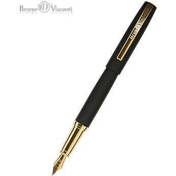 Ручка металлическая перьевая «Sienna» софт-тач, черный/золотистый